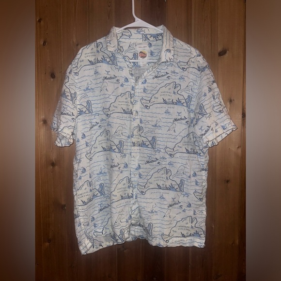 C&C California 100% Linen Vacation Button Down Size Large - Picture 1 of 4